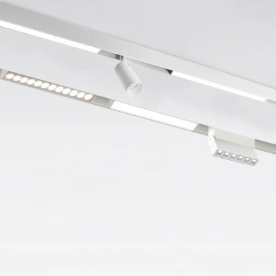 1m 1,5m 2m Rejilla de 4 cables Cabeza móvil lineal empotrada 48V COB Sistema de iluminación de luz de riel LED magnético Sistema de iluminación de riel inteligente para iluminación comercial o doméstica
